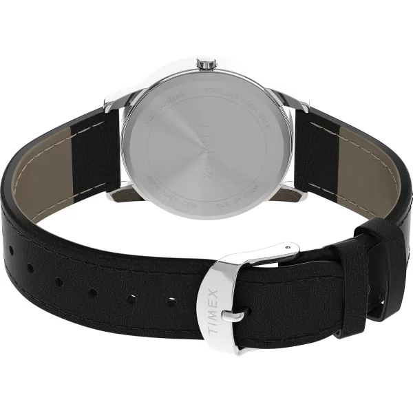 Timex Mens Easy Reader WatchBlackSilverToneWhite35mm