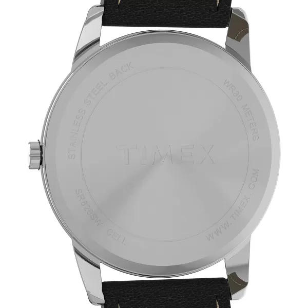 Timex Mens Easy Reader WatchBlackSilverToneWhite35mm