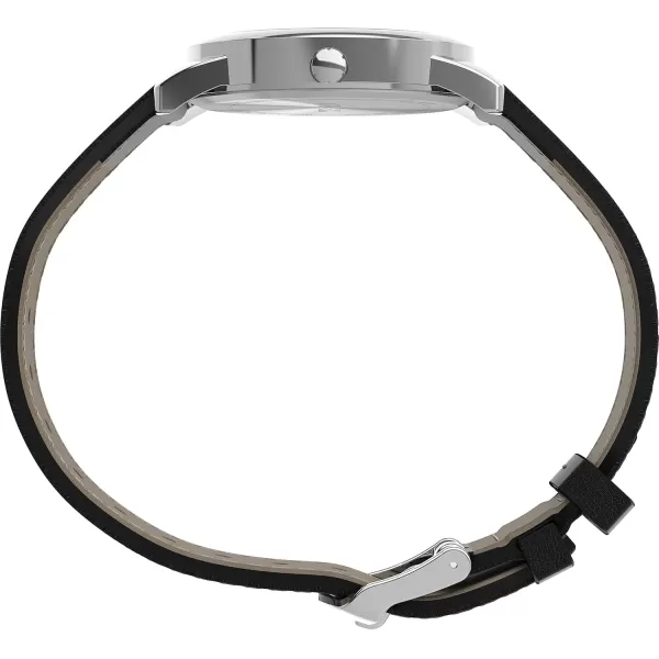 Timex Mens Easy Reader WatchBlackSilverToneWhite35mm