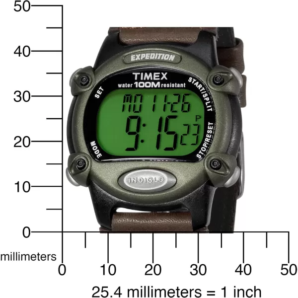 Timex Mens Expedition Digital CAT 39mm WatchBrownBlackGreen