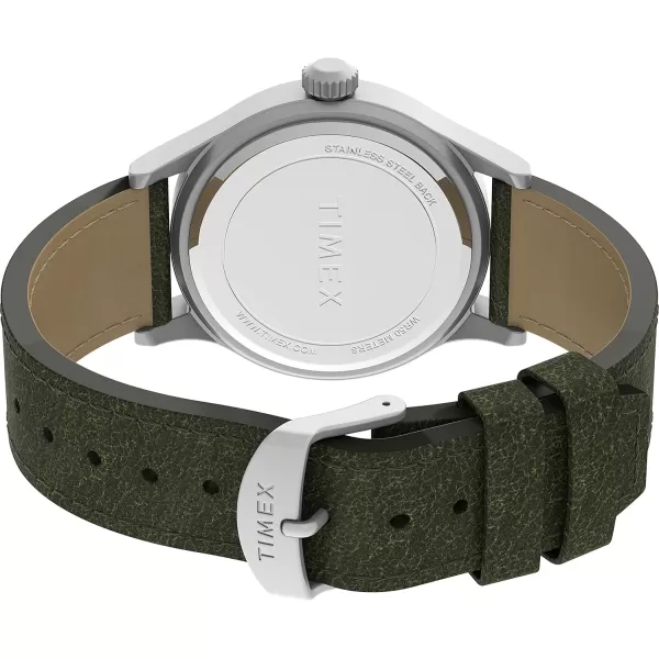 Timex Mens Expedition Scout 40mm Quartz Leather Strap Green 20 Casual Watch Model TW4B229009J