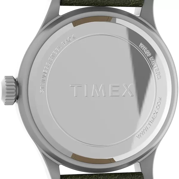 Timex Mens Expedition Scout 40mm Quartz Leather Strap Green 20 Casual Watch Model TW4B229009J