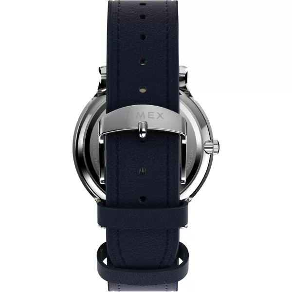 Timex Mens Gallary 40mm WatchBlueWhiteSilverTone