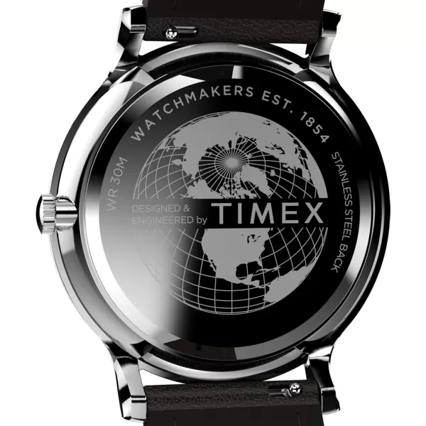 Timex Mens Gallary 40mm WatchBrownBlueSilverTone