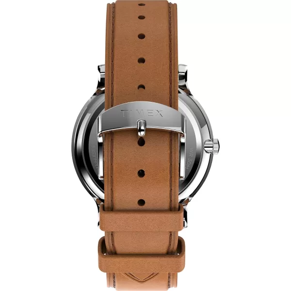 Timex Mens Gallary 40mm WatchLight BrownBlueSilverTone