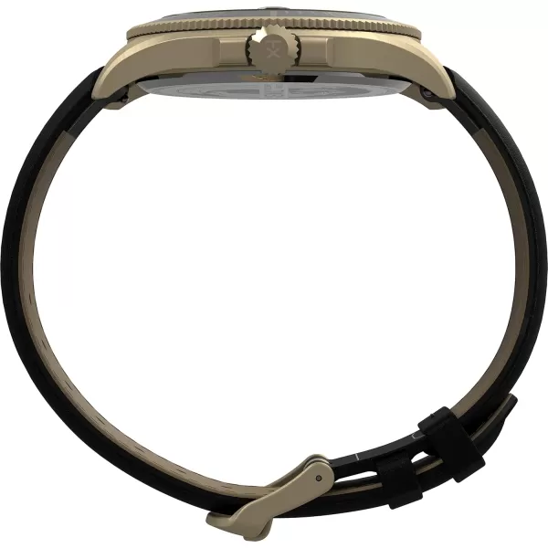 Timex Mens Harborside Coast 43mm WatchBlackGoldToneBlack