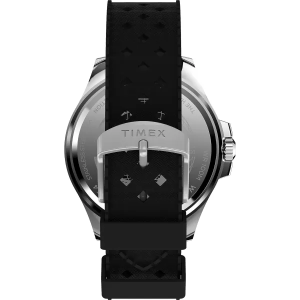 Timex Mens Harborside Coast 43mm WatchBlackGreenSilverTone