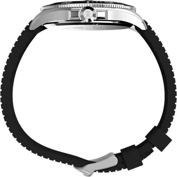 Timex Mens Harborside Coast 43mm WatchBlackGreenSilverTone