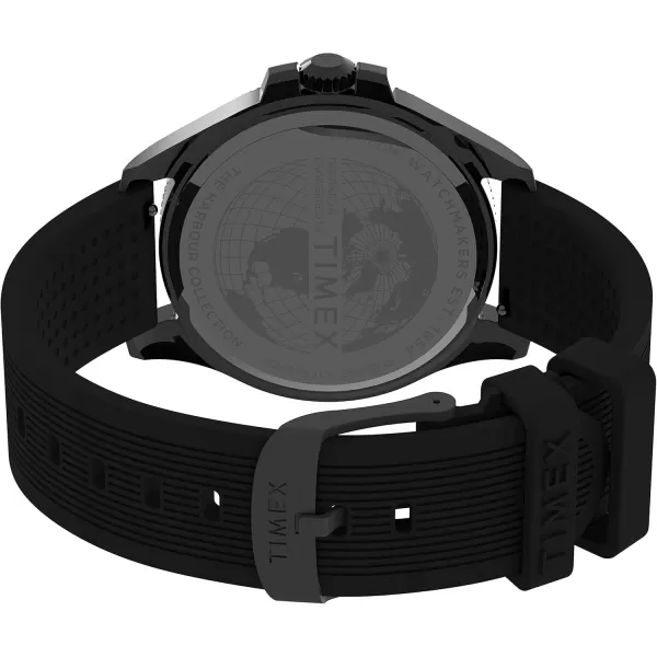 Timex Mens Harborside Coast 43mm WatchBlackGunmetal Gray