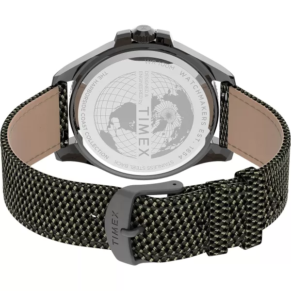 Timex Mens Harborside Coast 43mm WatchGreenGunmetalBlack
