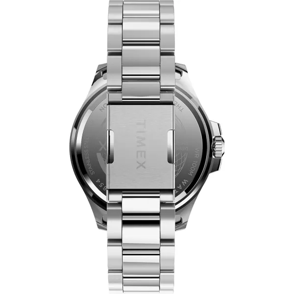 Timex Mens Harborside Coast 43mm WatchSilverToneBlue