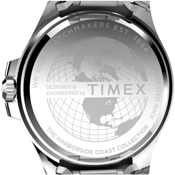 Timex Mens Harborside Coast 43mm WatchStainless Steel