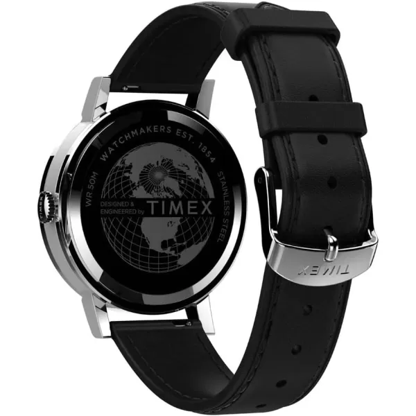 Timex Mens Midtown 38mm WatchBlackWhiteStainless Steel