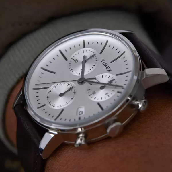 Timex Mens Midtown 38mm WatchBlackWhiteStainless SteelChrono