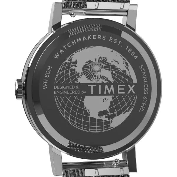 Timex Mens Midtown 38mm WatchStainless SteelSilverToneStainless Steel