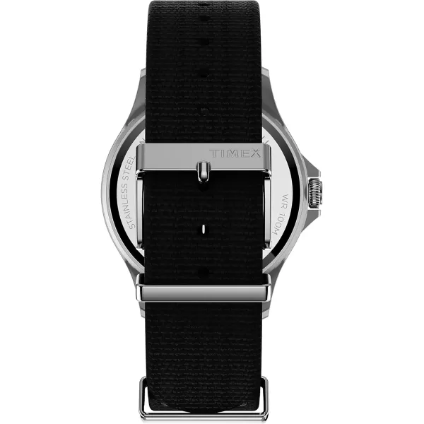 Timex Mens Navi XL 41mm Analog Quartz Stainless Steel 20 Casual WatchBlackSilver