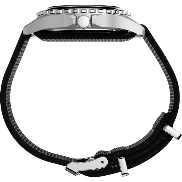 Timex Mens Navi XL 41mm Analog Quartz Stainless Steel 20 Casual WatchBlackSilver