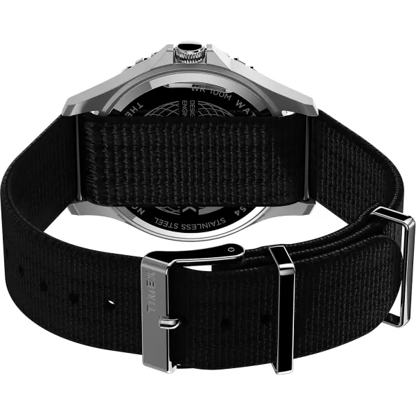 Timex Mens Navi XL 41mm Analog Quartz Stainless Steel 20 Casual WatchBlackSilver
