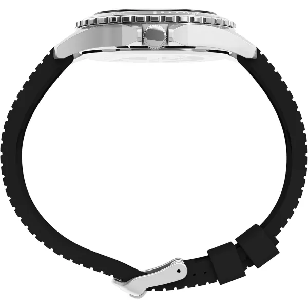 Timex Mens Navi XL 41mm Analog Quartz Stainless Steel 20 Casual WatchBlackSilverBlue