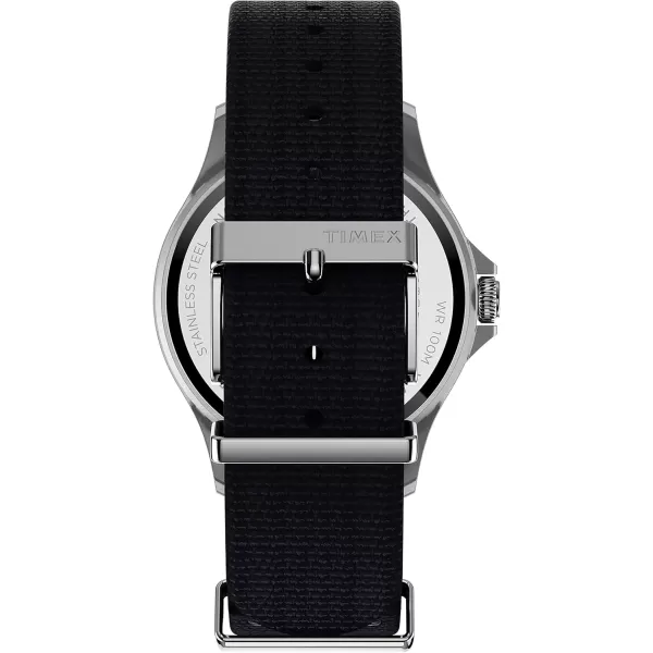 Timex Mens Navi XL 41mm Analog Quartz Stainless Steel 20 Casual WatchBlueSilver