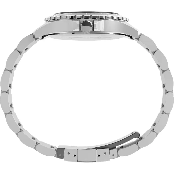 Timex Mens Navi XL 41mm Analog Quartz Stainless Steel 20 Casual WatchSilverToneBlack