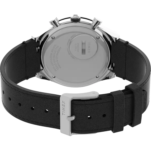 Timex Mens Q Chronograph 40mm WatchBlackBlackStainless Steel
