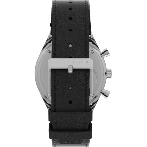 Timex Mens Q Chronograph 40mm WatchBlackBlackStainless Steel