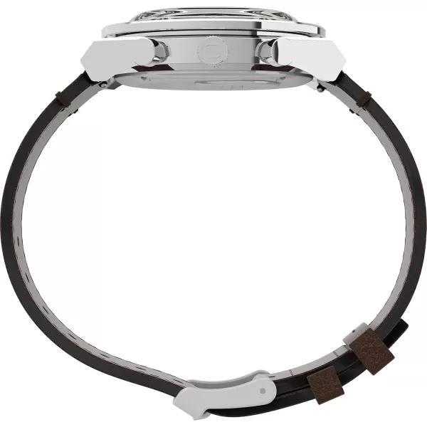 Timex Mens Q Chronograph 40mm WatchBrownCreamStainless Steel