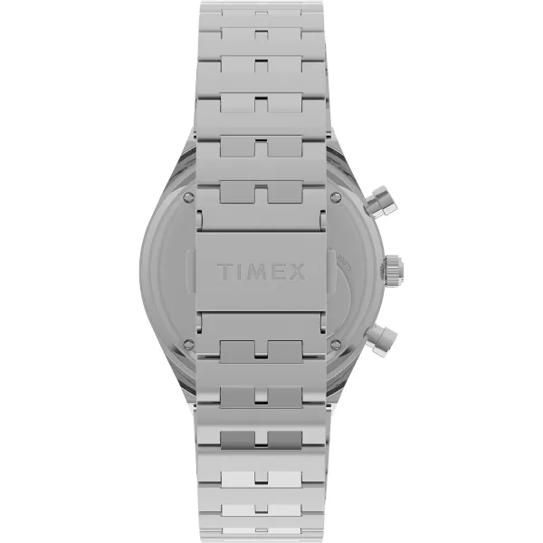 Timex Mens Q Chronograph 40mm WatchStainless SteelBlackStainless Steel