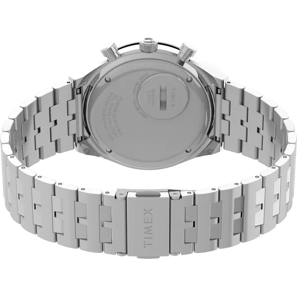 Timex Mens Q Chronograph 40mm WatchStainless SteelBlackStainless Steel