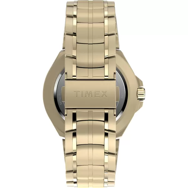 Timex Mens Solar Premium Dress 44mm WatchGoldToneBlack