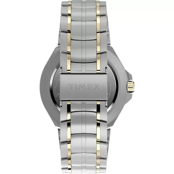 Timex Mens Solar Premium Dress 44mm WatchTwoToneBlue