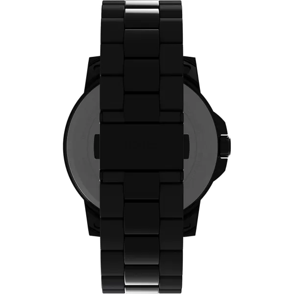 Timex Mens Stainless Steel Dress 45mm WatchBlackTaupe