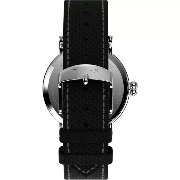 Timex Mens Standard 40mm WatchBlackBlackSilverTone