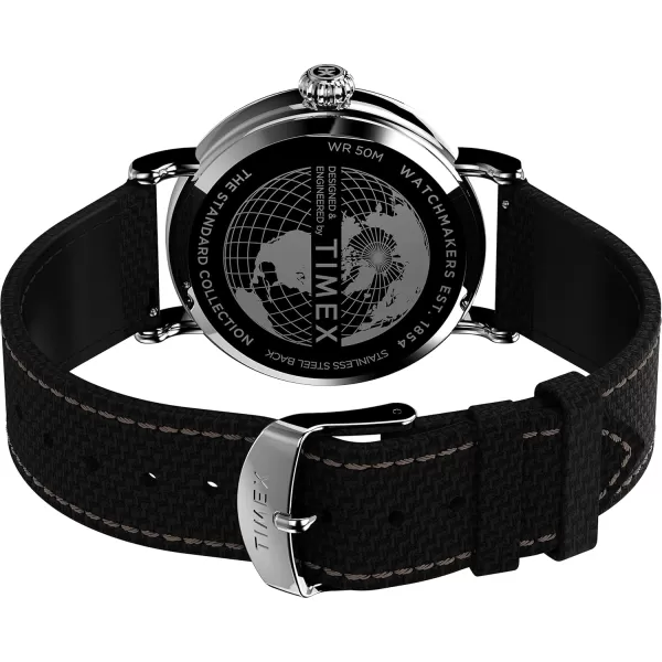 Timex Mens Standard 40mm WatchBlackBlackSilverTone