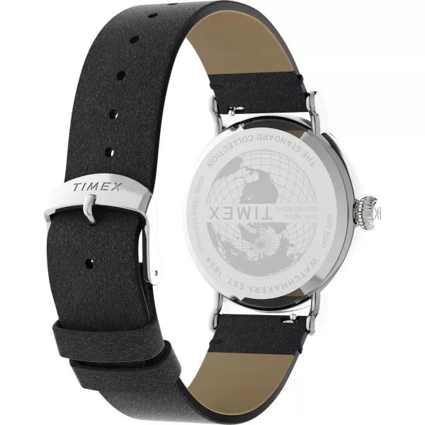 Timex Mens Standard 40mm WatchBlackBlueSilverTone