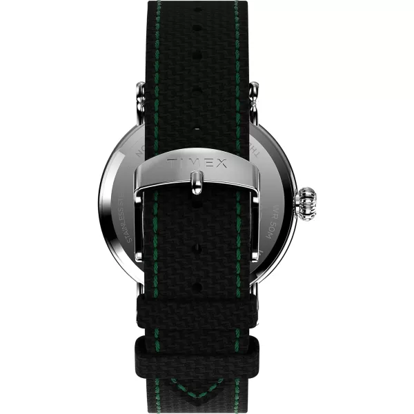 Timex Mens Standard 40mm WatchBlackGreenSilverTone