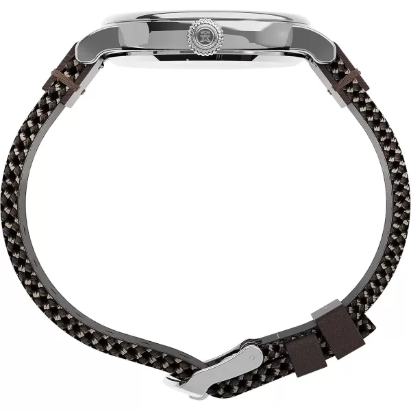Timex Mens Standard 40mm WatchBrownBlackSilverTone