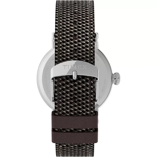 Timex Mens Standard 40mm WatchBrownBlackSilverTone
