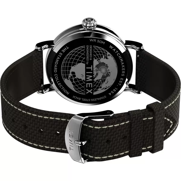 Timex Mens Standard 40mm WatchBrownCreamSilverToneTan