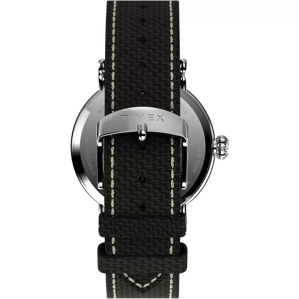 Timex Mens Standard 40mm WatchBrownCreamSilverToneTan