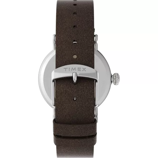 Timex Mens Standard 40mm WatchBrownGreenSilverToneWhite