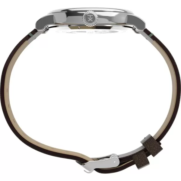 Timex Mens Standard 40mm WatchBrownGreenSilverToneWhite