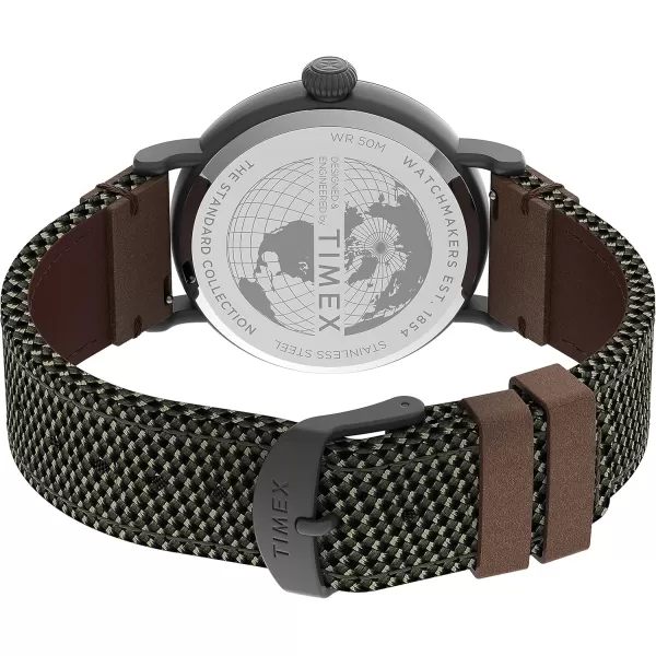 Timex Mens Standard 40mm WatchGreenGreenGunmetal