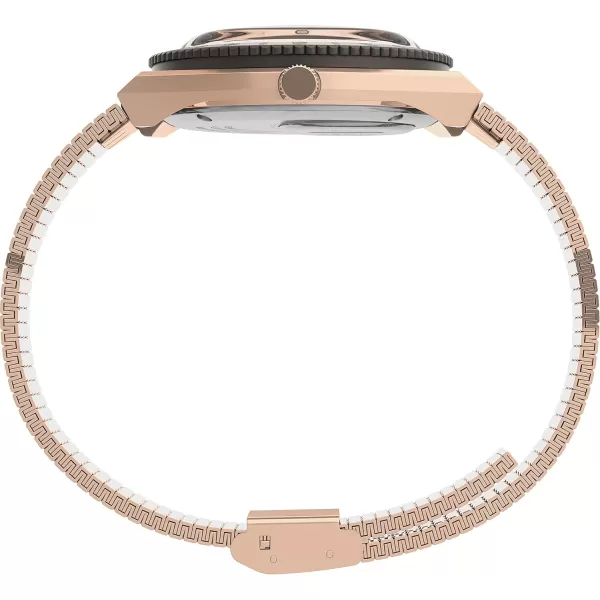 Timex Q Womens 36mm WatchRose GoldToneCream