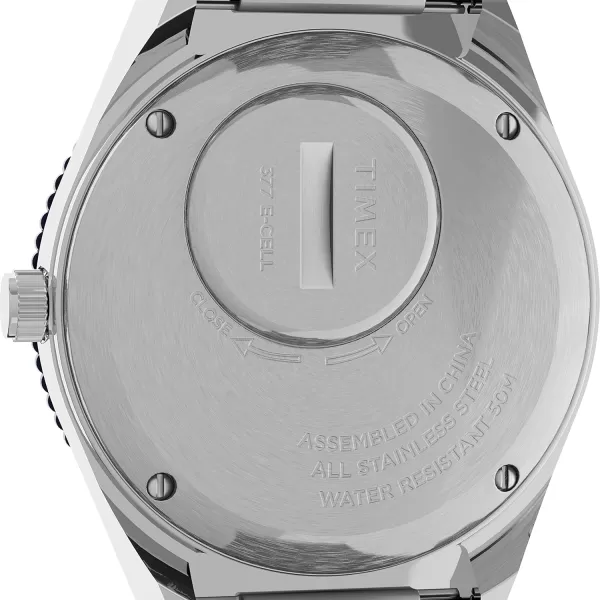 Timex Q Womens 36mm WatchSilverToneBlue