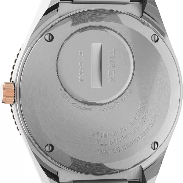 Timex Q Womens 36mm WatchSilverToneRose GoldTone