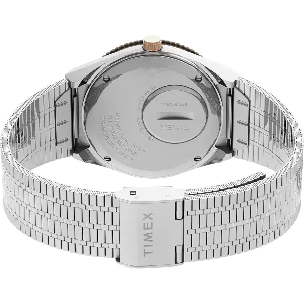 Timex Q Womens 36mm WatchSilverToneRose GoldTone