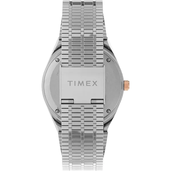 Timex Q Womens 36mm WatchSilverToneRose GoldTone