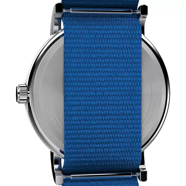 Timex Womens Weekender Seasonal 38mm Watch  Blue Strap White Dial SilverTone Case